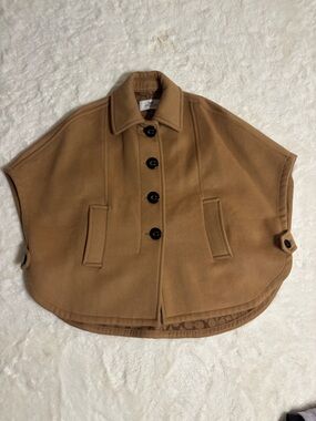 Coach Camel Brown Wool Cape Coat